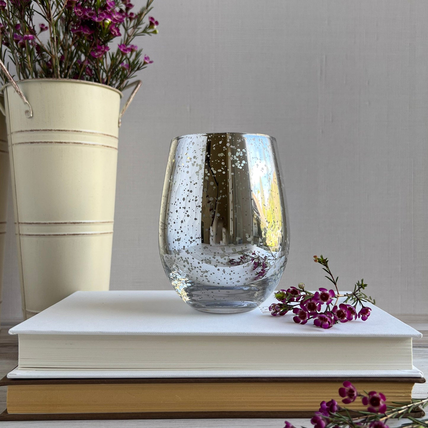 360 Leigh Ave. Mercury Glass Candle - honeysuckle, jasmine scent