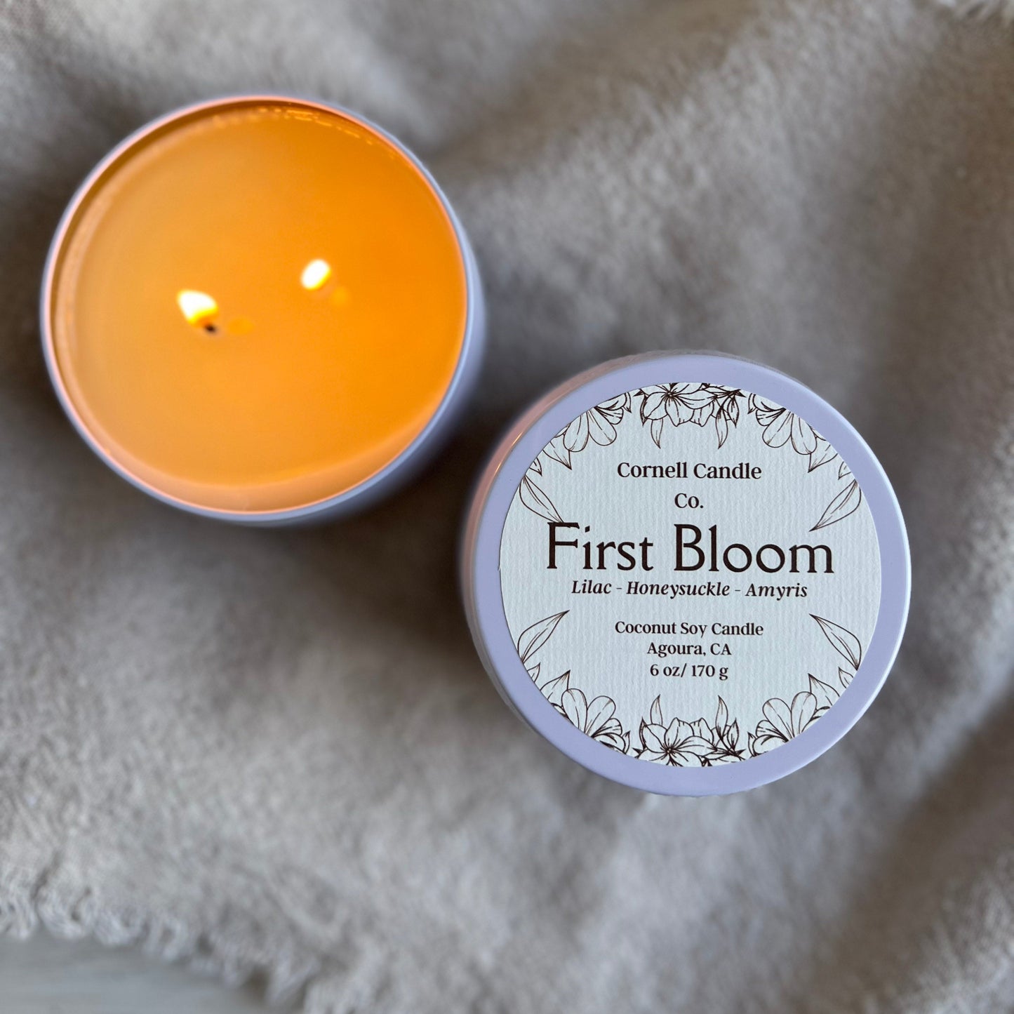 First Bloom Candle - lilac, honeysuckle scent