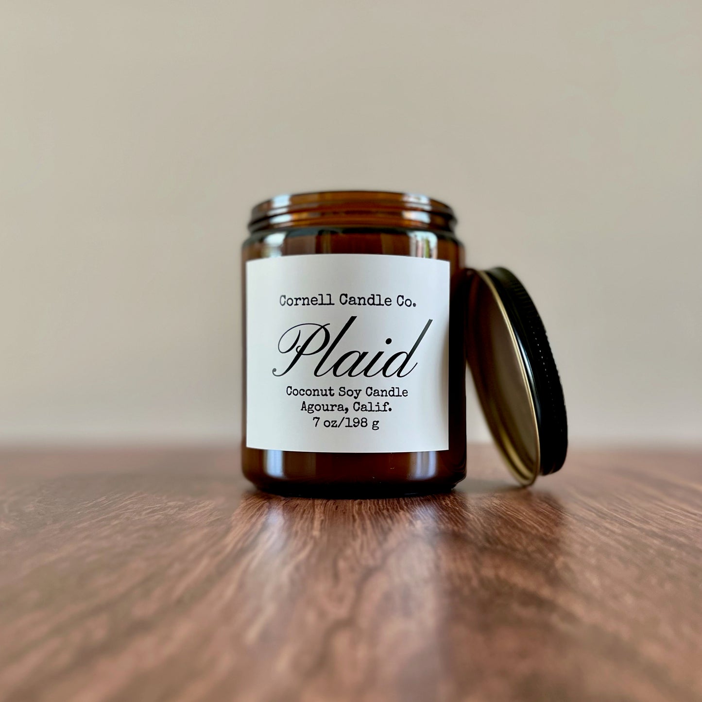 Plaid Candle