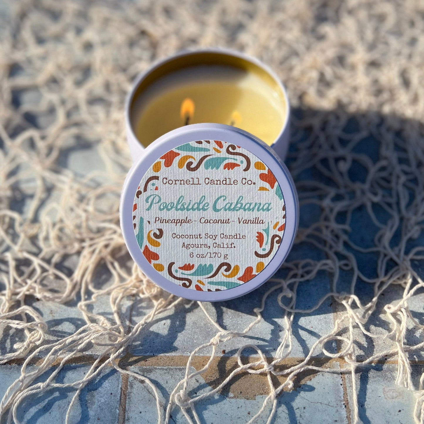 Poolside Cabana ~ a Pineapple + Coconut + Suntan Oil Candle