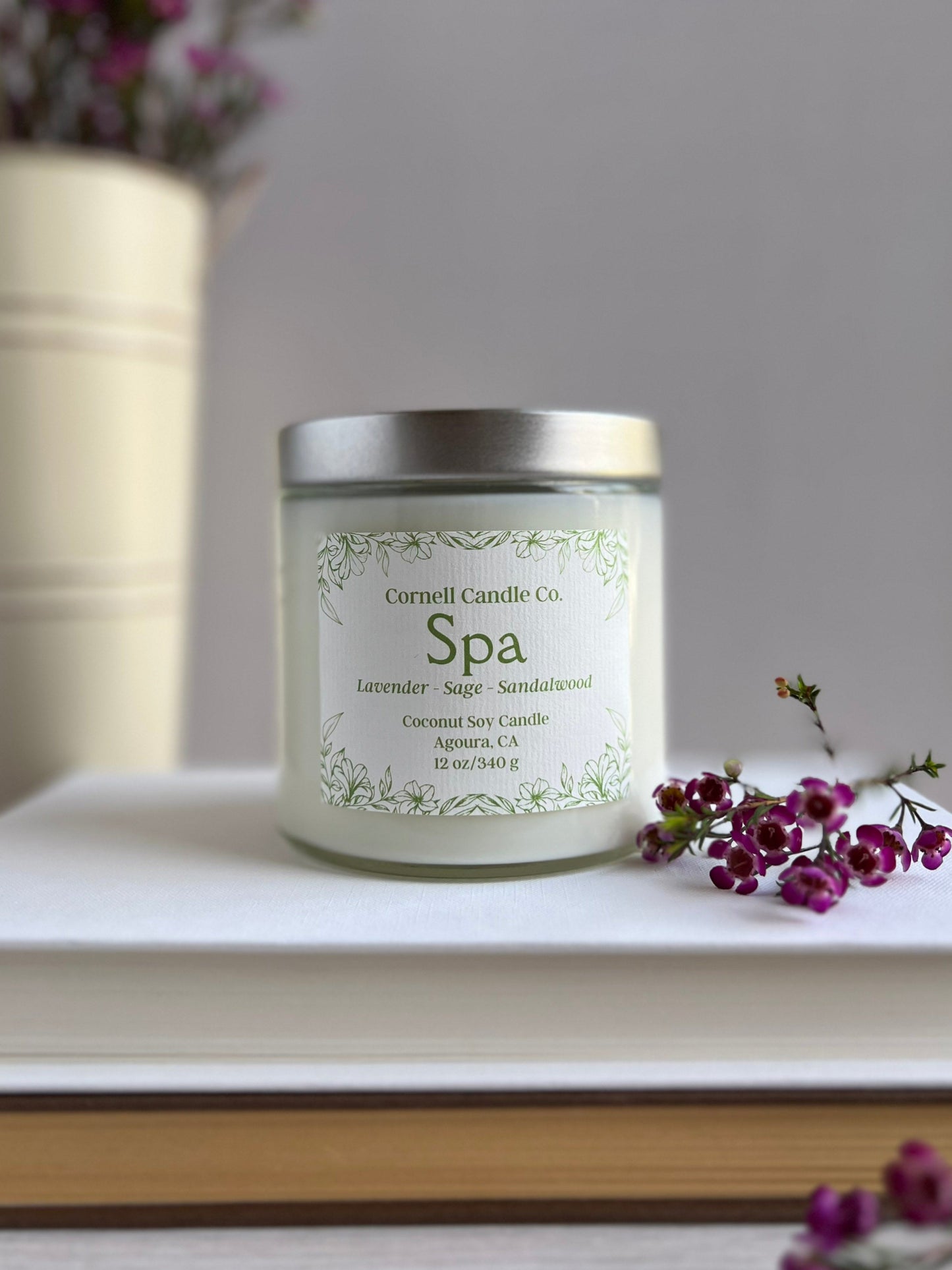 Spa Candle - lavender, sage and sandalwood scent
