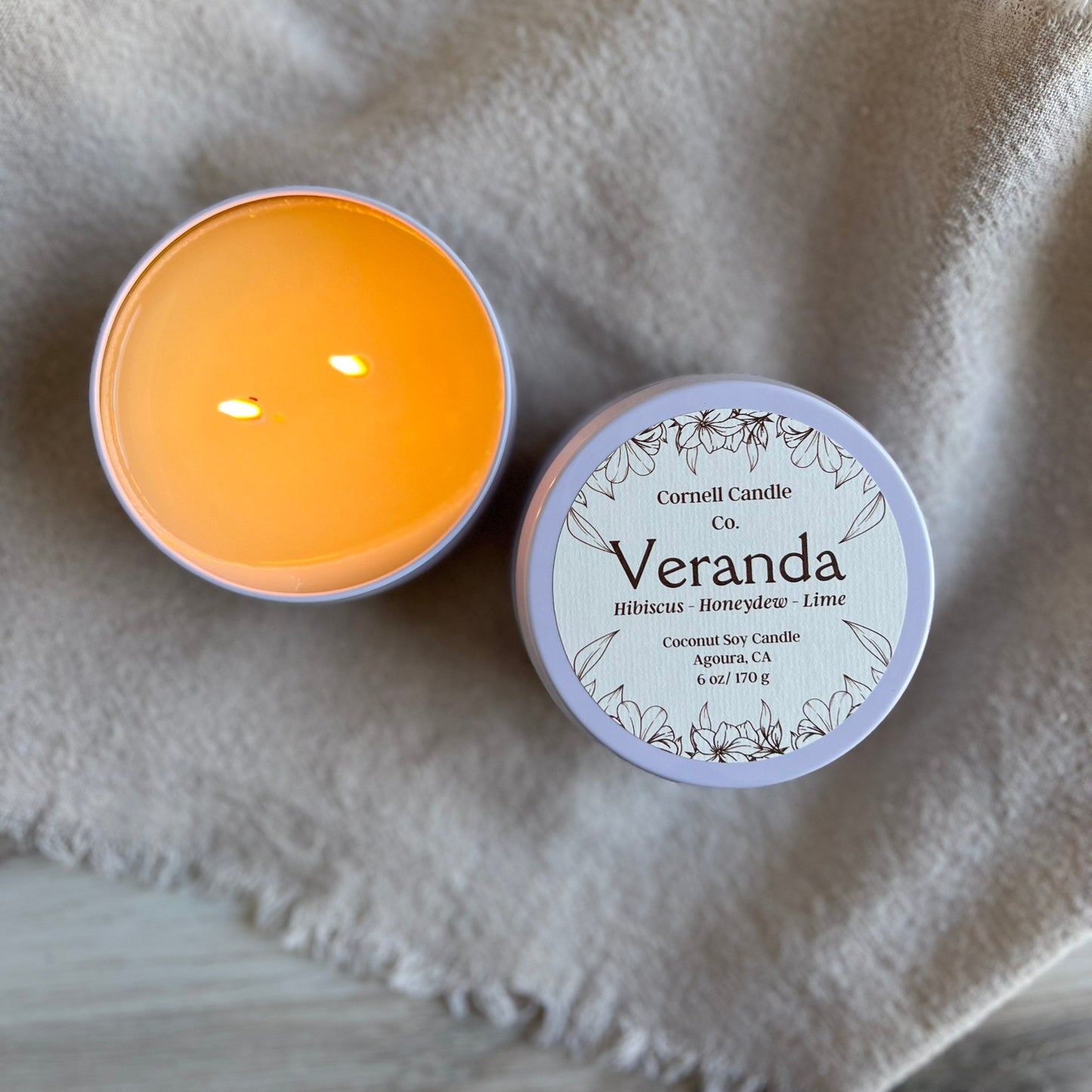 Veranda Candle - hibiscus, honeydew, lime scent