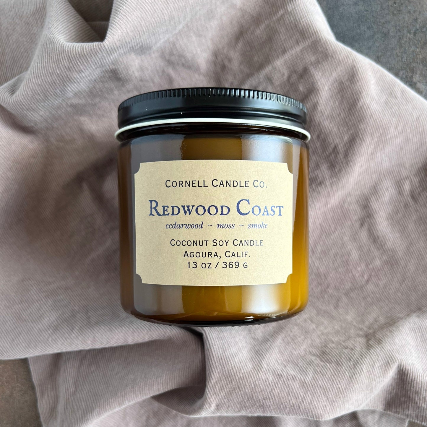 Redwood Coast Candle ~ Cedarwood + Moss + Smoke