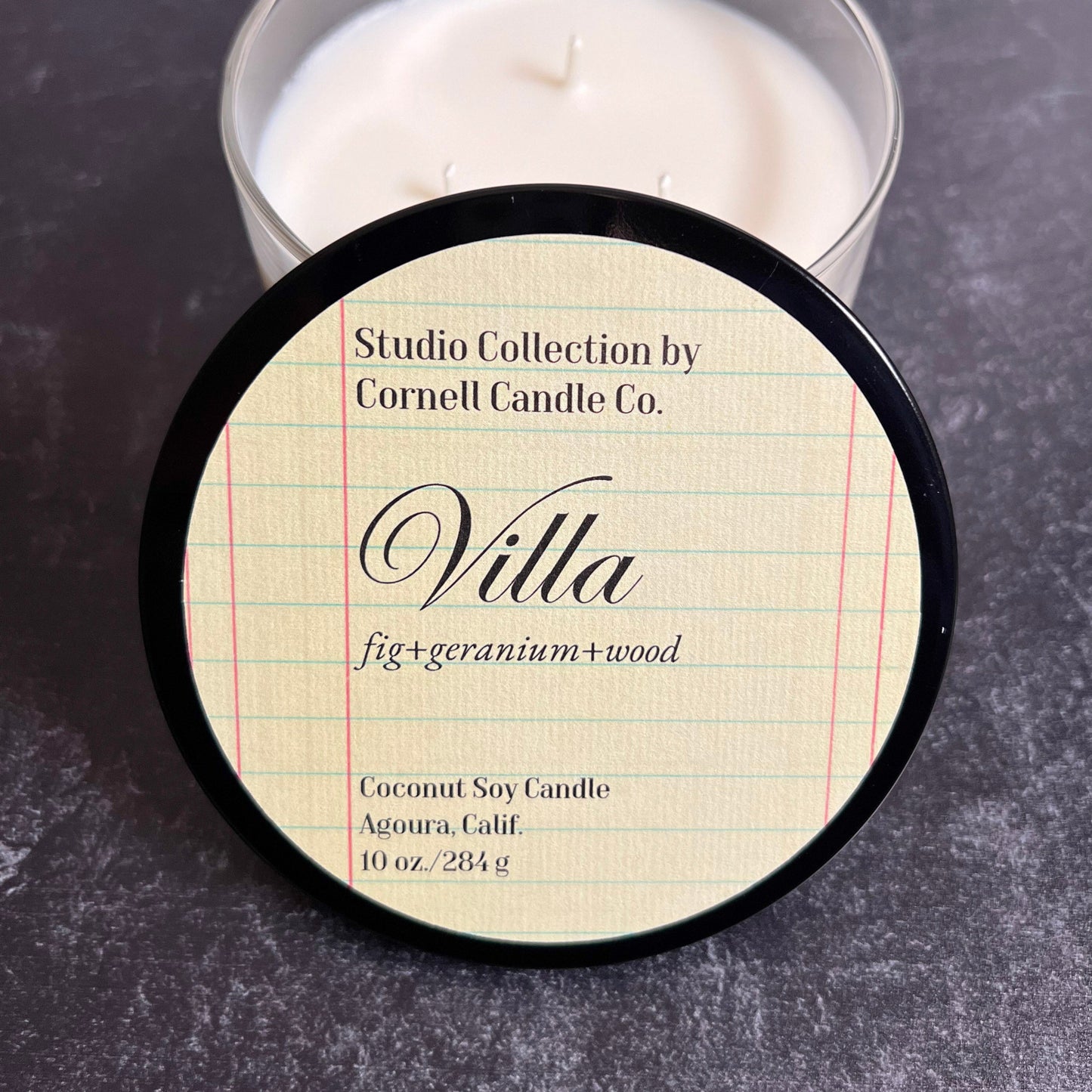Villa Candle ~ Fig + Geranium + Wood