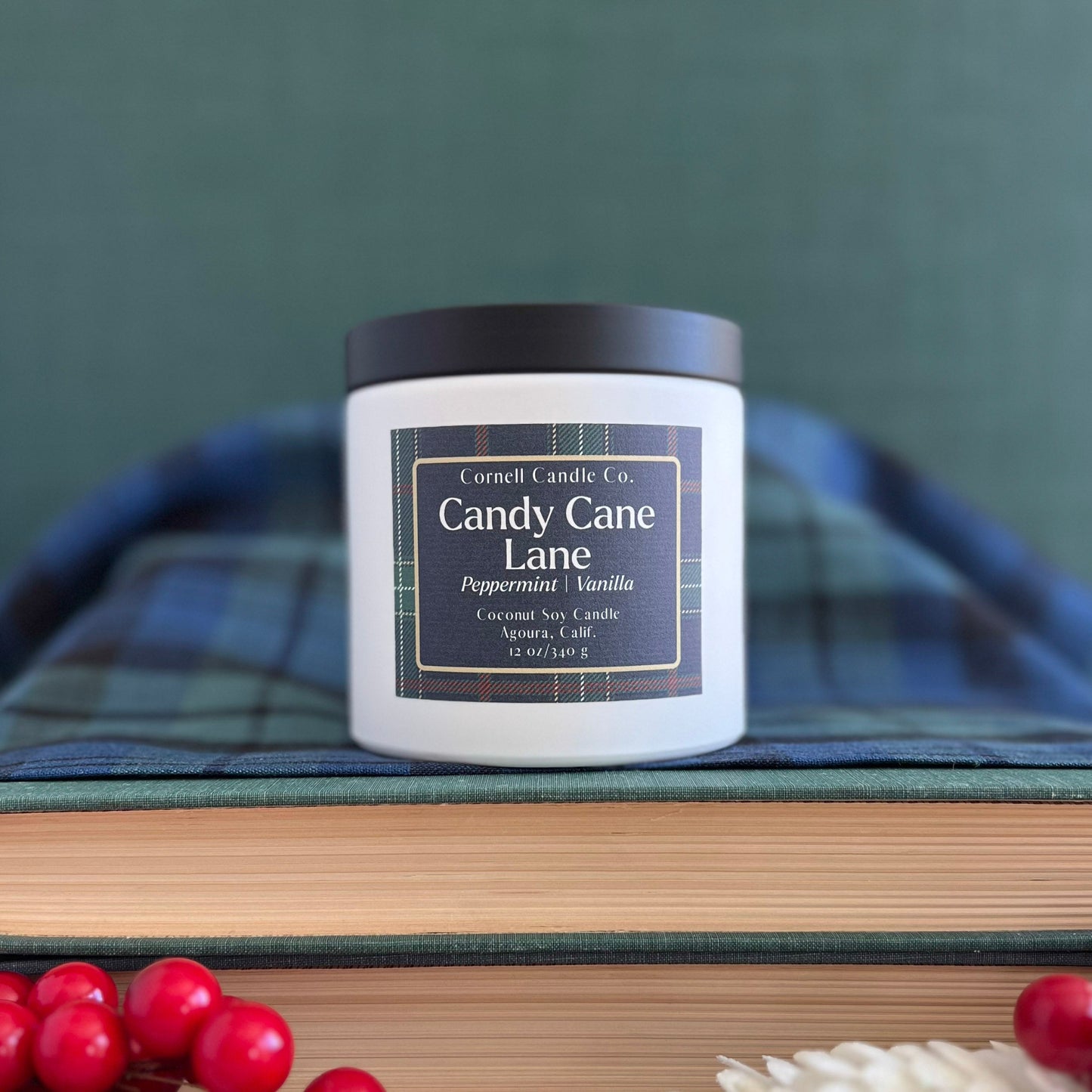 Candy Cane Lane Candle ~ Peppermint + Vanilla