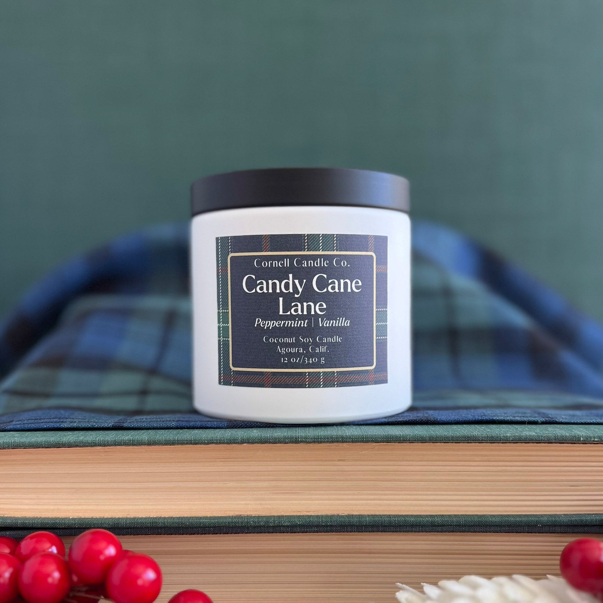 Candy Cane Lane Candle ~ Peppermint + Vanilla