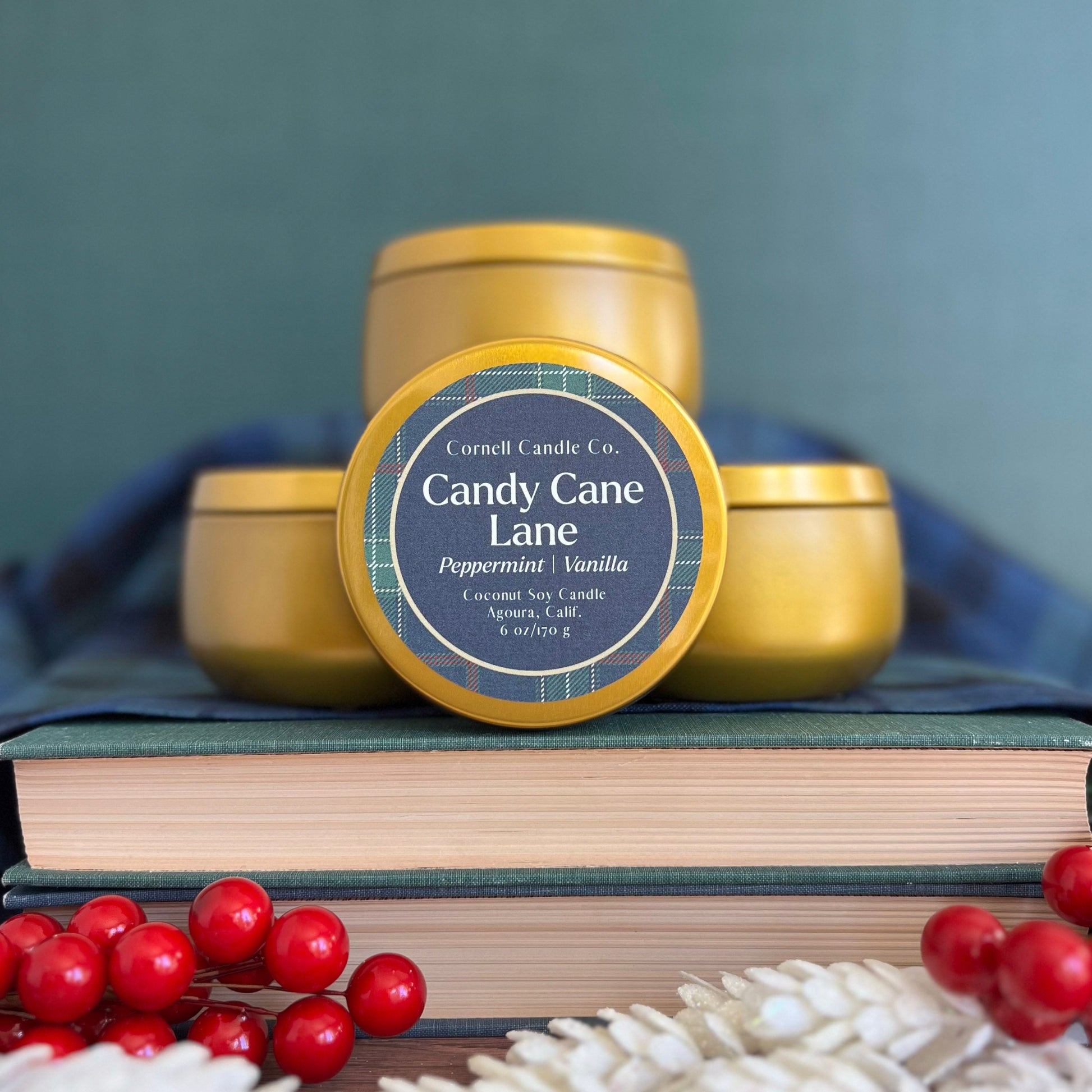 Candy Cane Lane Candle ~ Peppermint + Vanilla