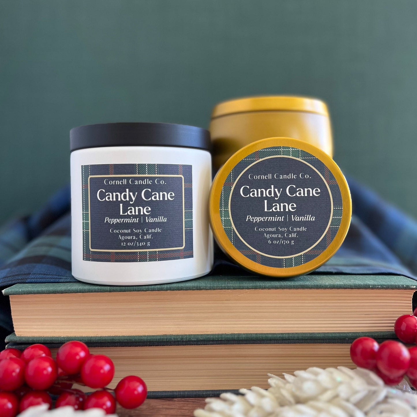 Candy Cane Lane Candle ~ Peppermint + Vanilla