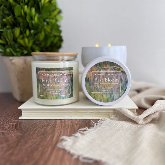 First Bloom Candle ~ Lilac + Honeysuckle + Amryris
