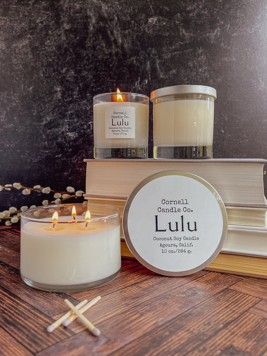 Lulu Candle - white tea, ginger, lemon scent