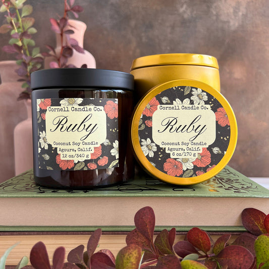 Ruby Candle ~ Pomegranate + Citrus + Geranium