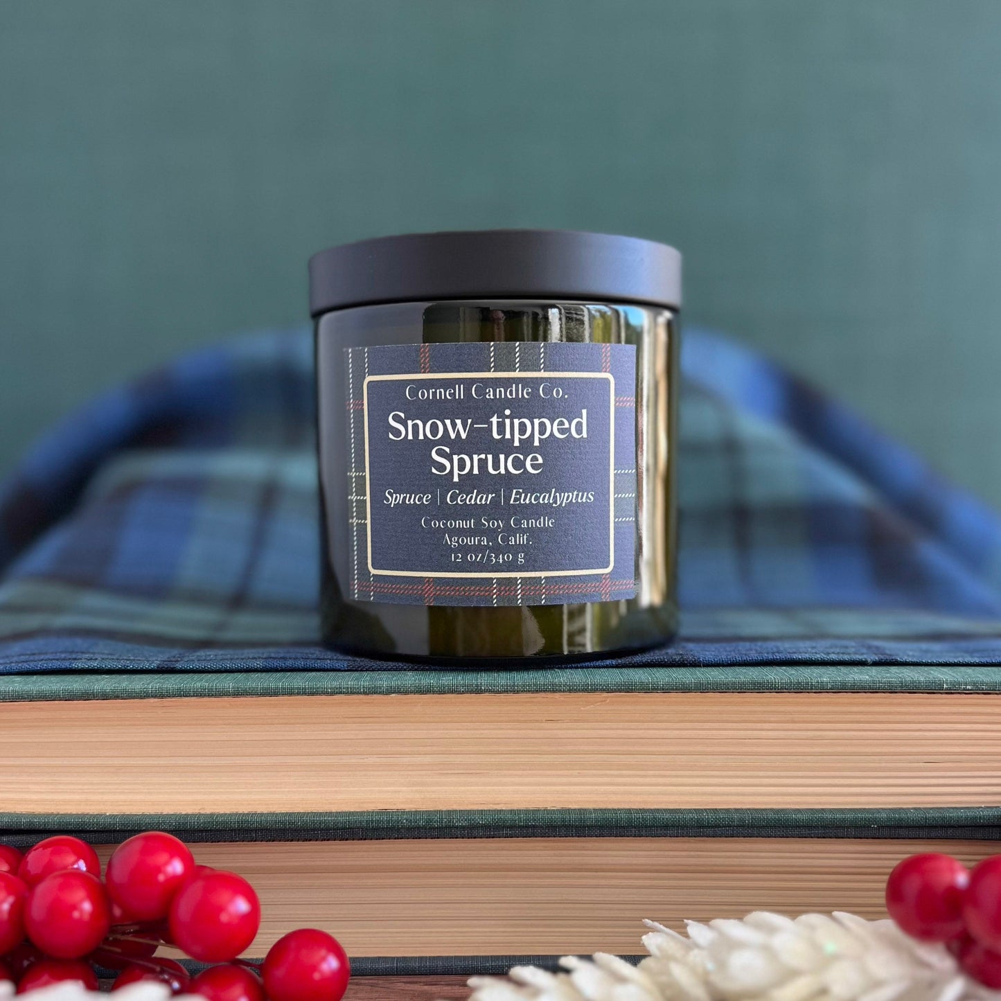 Snow-tipped Spruce Candle ~ Spruce + Cedar