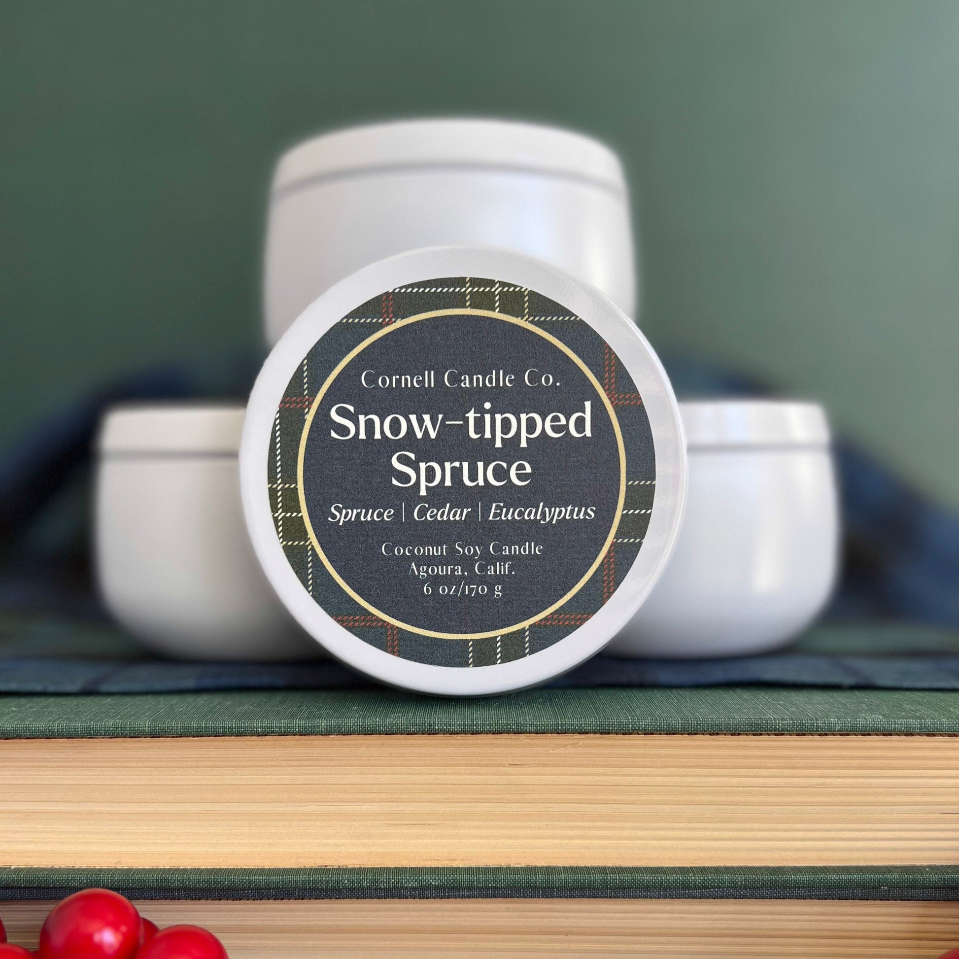 Snow-tipped Spruce Candle ~ Spruce + Cedar