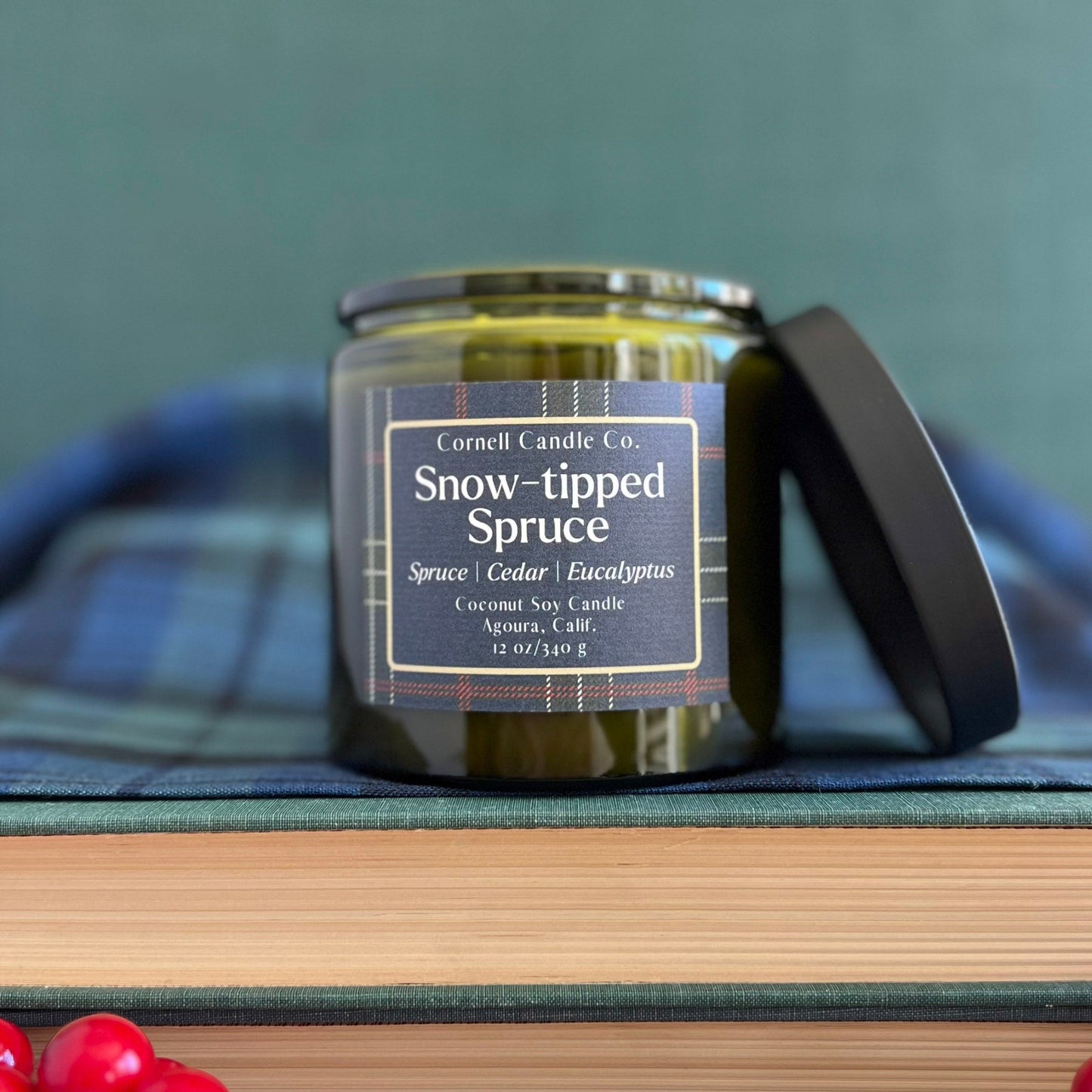 Snow-tipped Spruce Candle ~ Spruce + Cedar