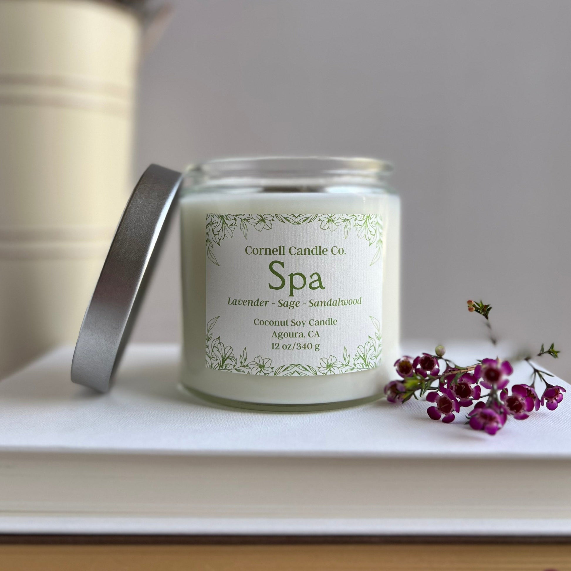 Spa Candle - lavender, sage and sandalwood scent