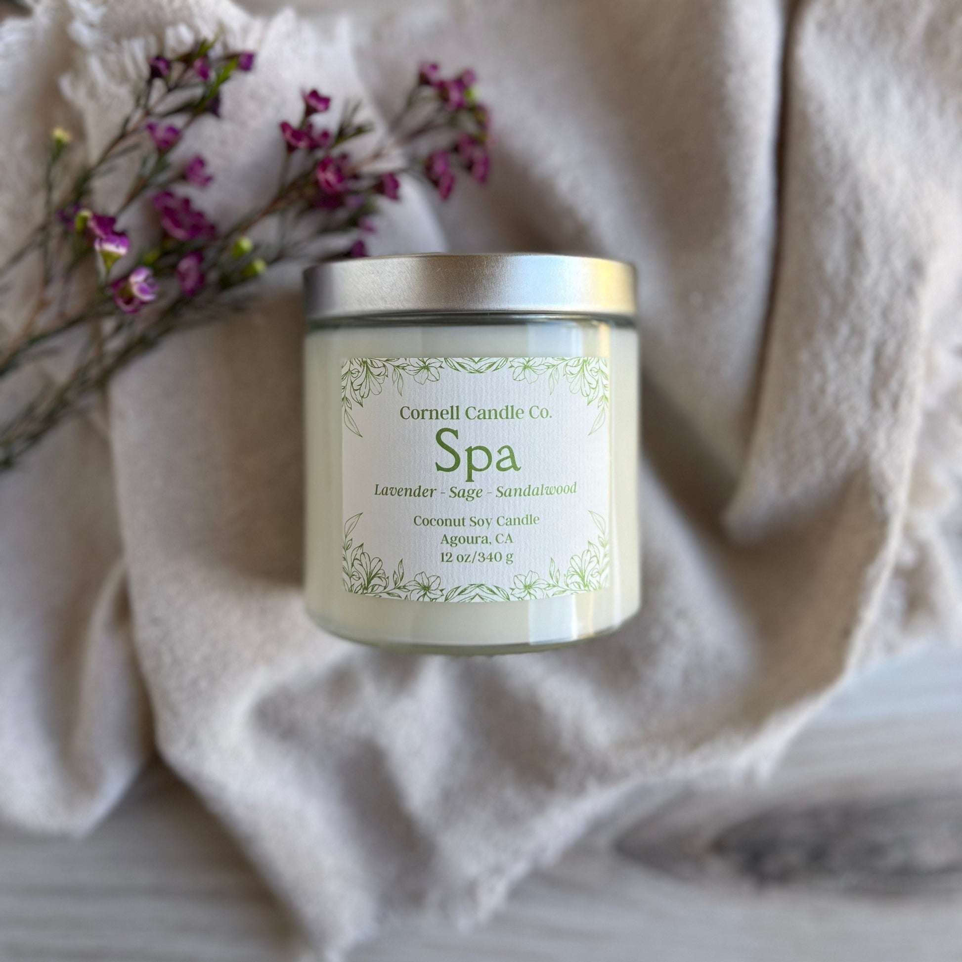 Spa Candle - lavender, sage and sandalwood scent