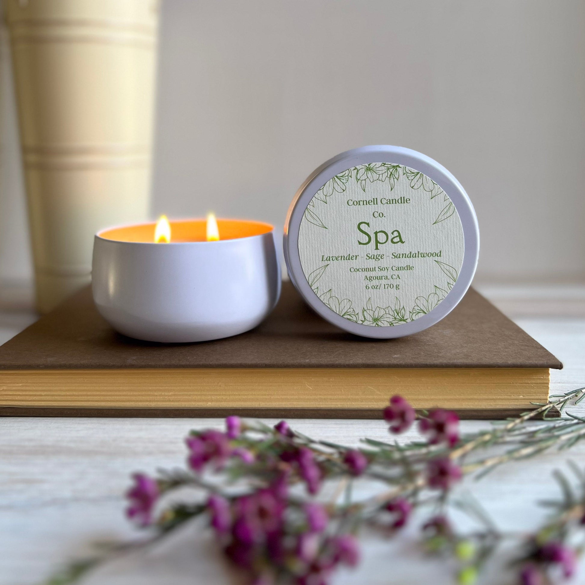 Spa Candle - lavender, sage and sandalwood scent