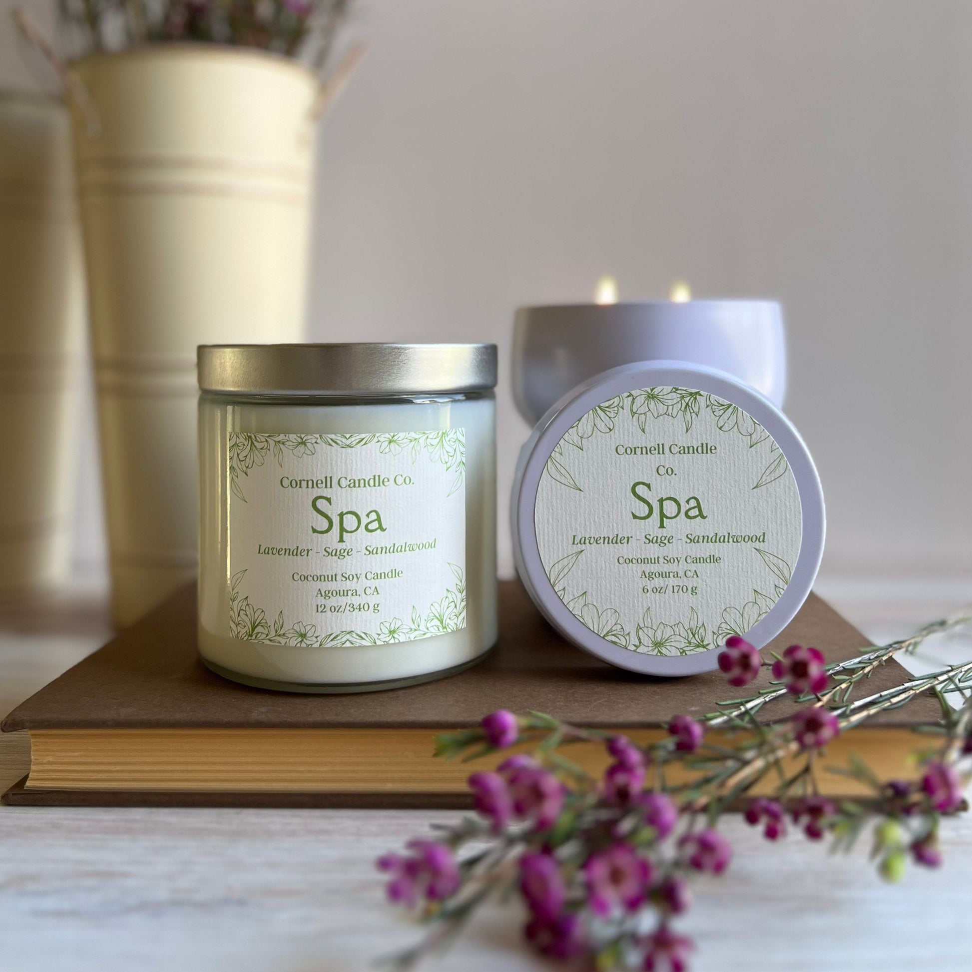 Spa Candle - lavender, sage and sandalwood scent