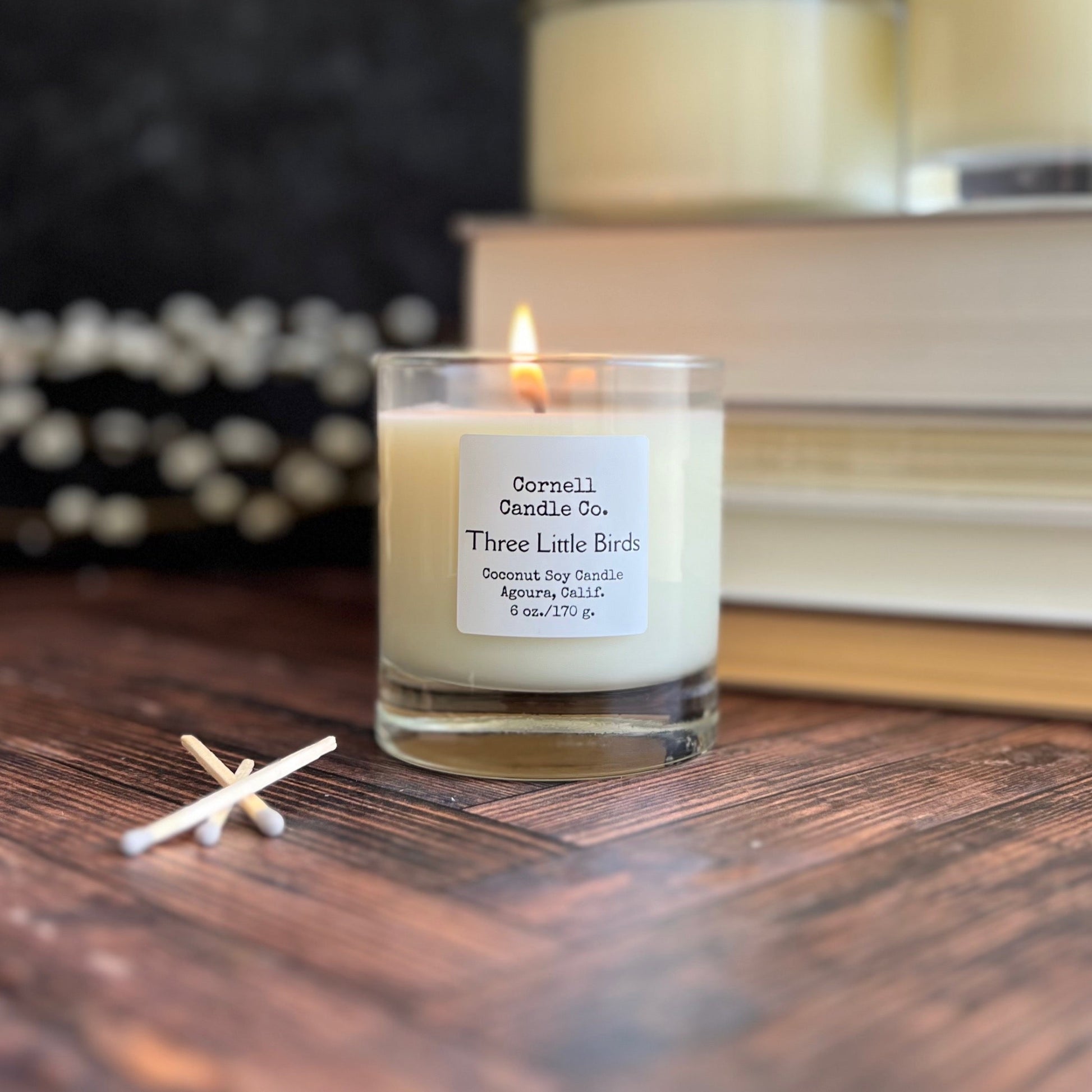 Three Little Birds Candle - gardenia, tuberose, jasmine scent