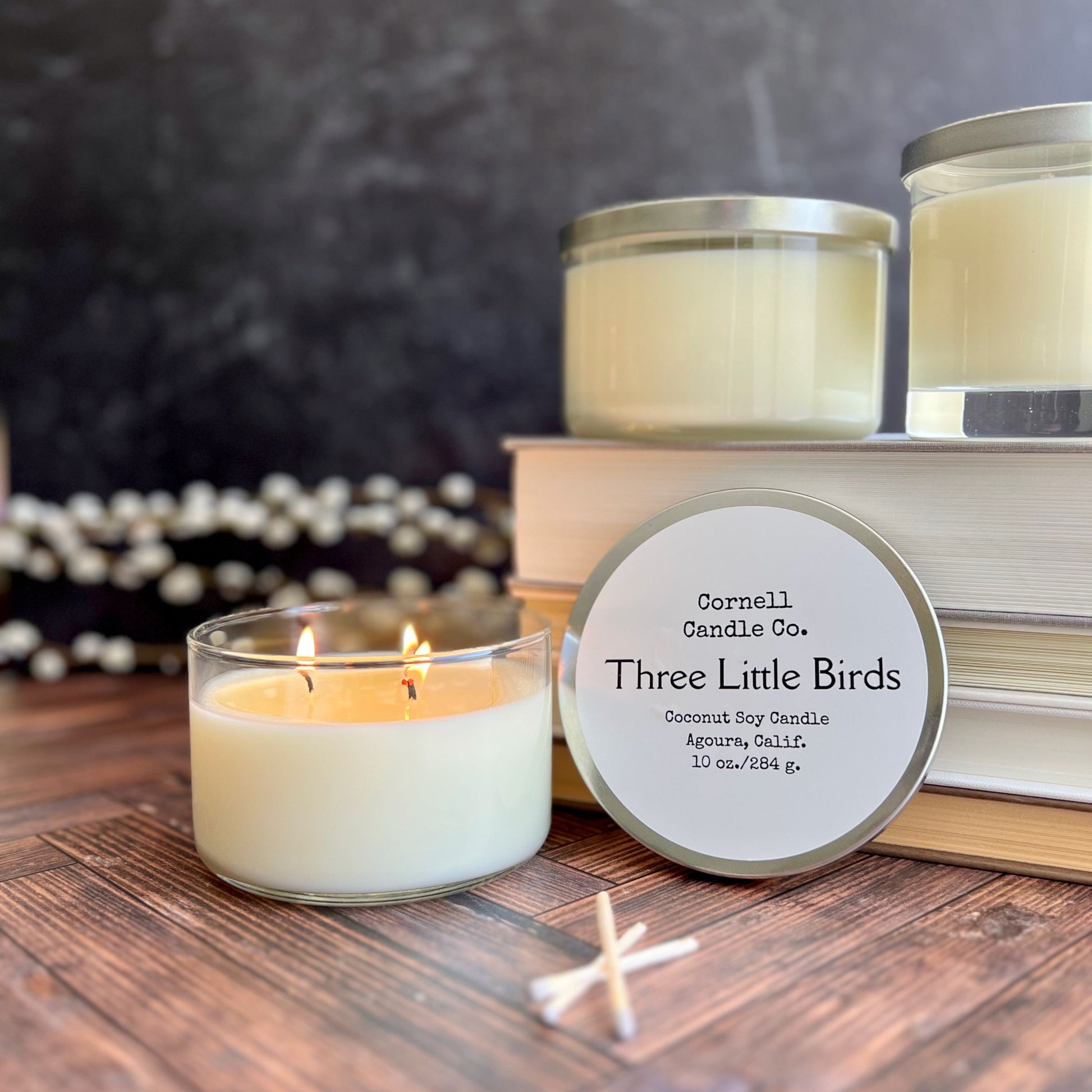 Three Little Birds Candle - gardenia, tuberose, jasmine scent