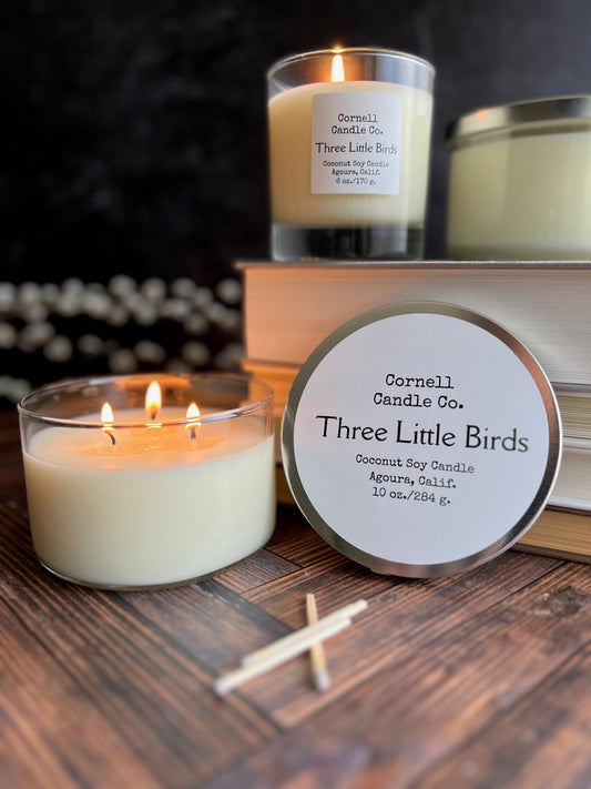 Three Little Birds Candle - gardenia, tuberose, jasmine scent