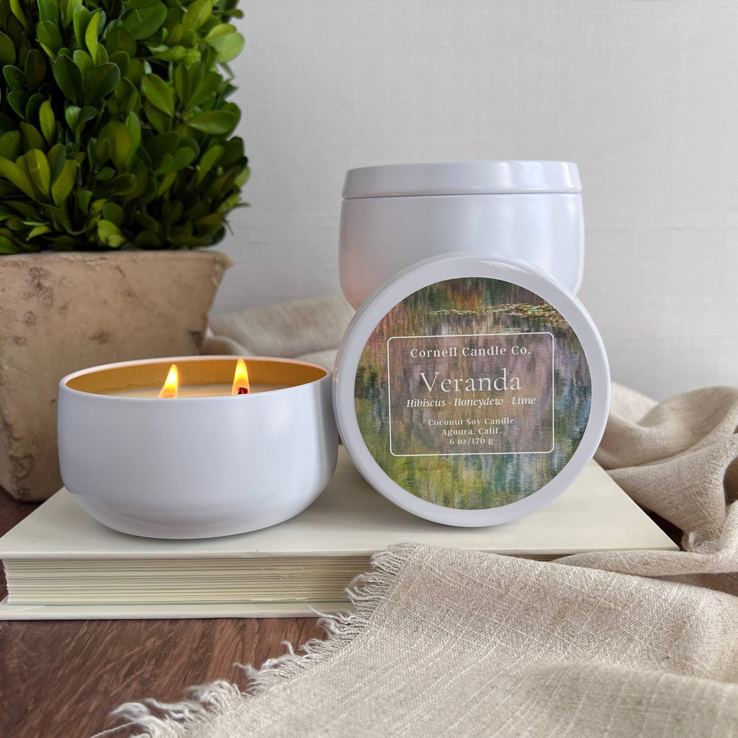 Veranda Candle ~ Hibiscus + Honeydew + Lime