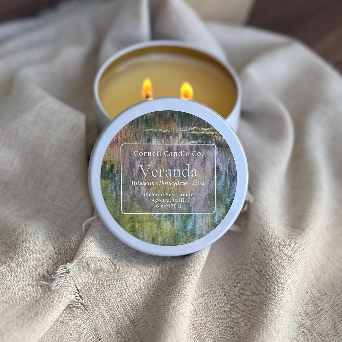 Veranda Candle ~ Hibiscus + Honeydew + Lime