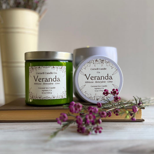 Veranda Candle - hibiscus, honeydew, lime scent