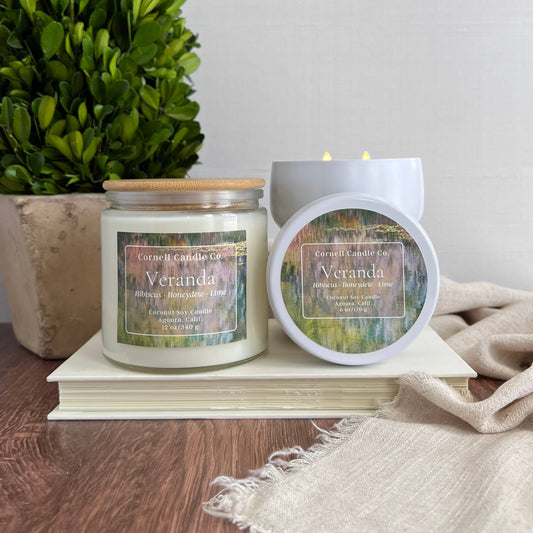 Veranda Candle ~ Hibiscus + Honeydew + Lime