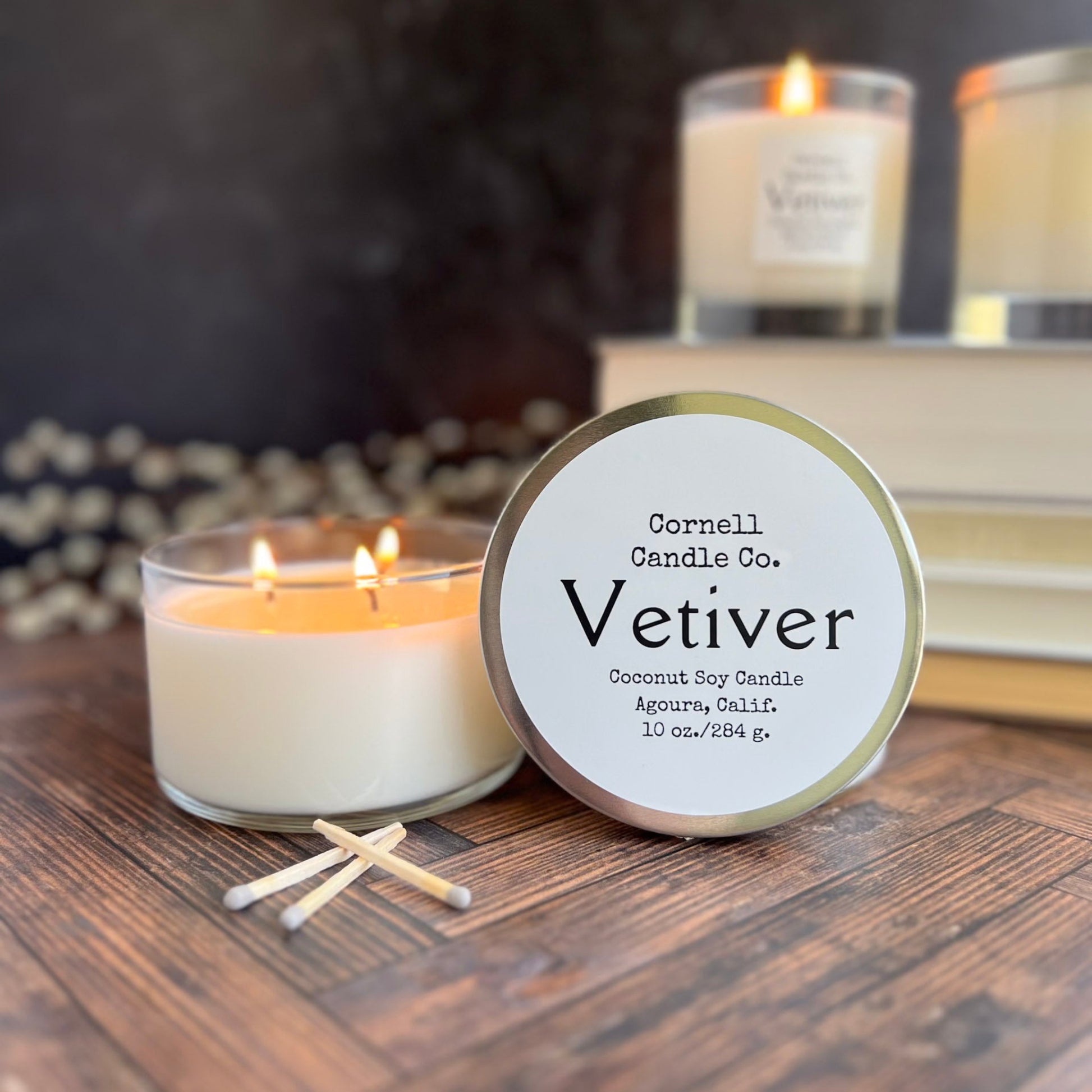 Vetiver Candle - bergamot, cedar scent