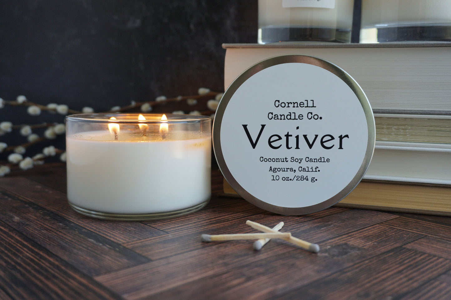 Vetiver Candle - bergamot, cedar scent
