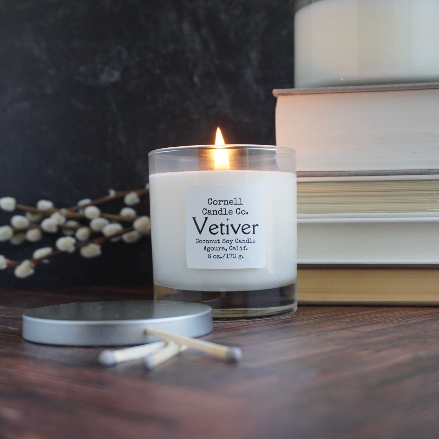 Vetiver Candle - bergamot, cedar scent
