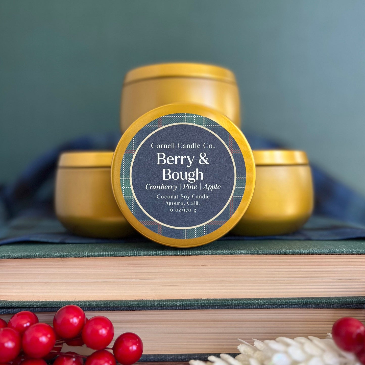 Berry & Bough Candle ~ Cranberry + Pine + Apple