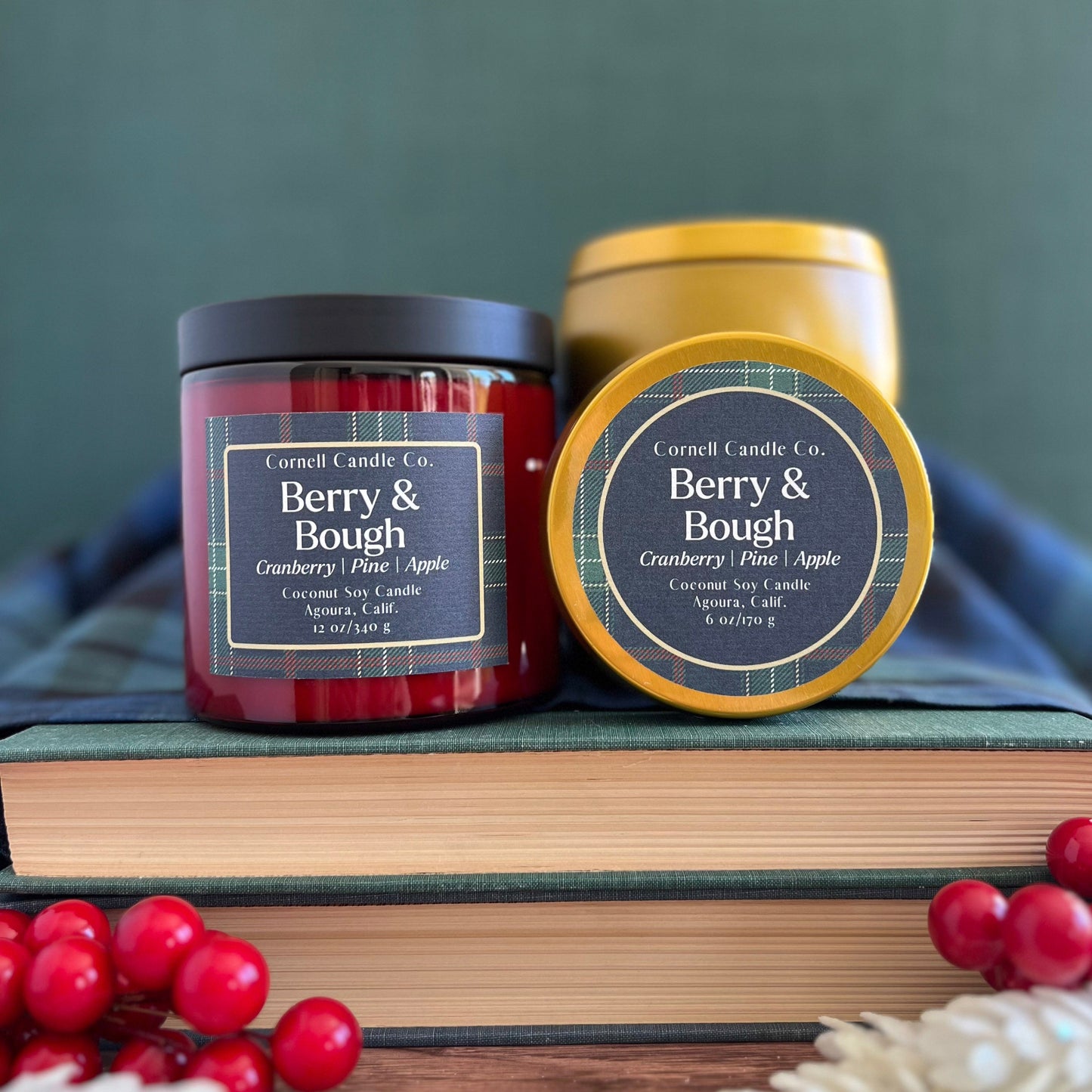 Berry & Bough Candle ~ Cranberry + Pine + Apple