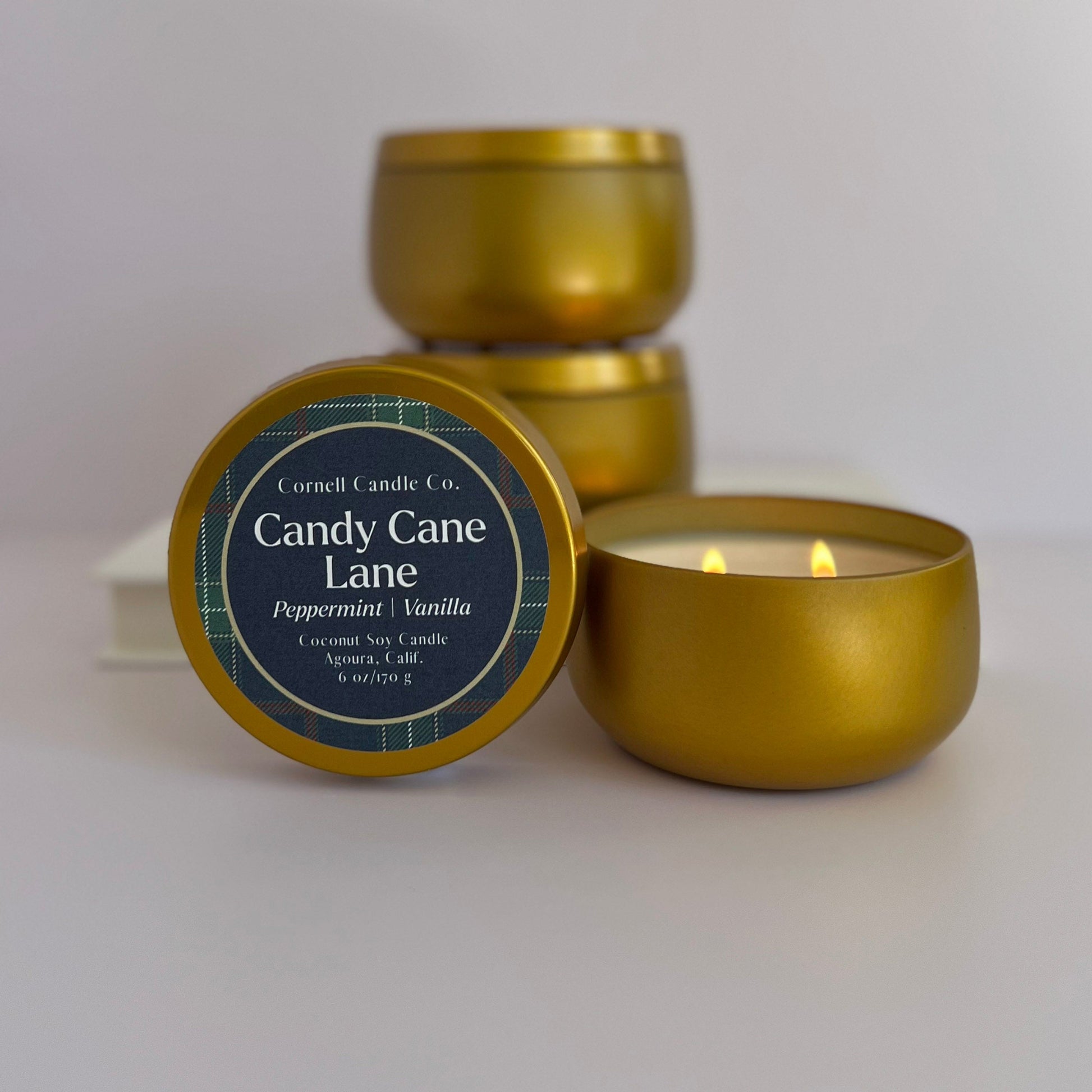 Candy Cane Lane Candle ~ Peppermint + Vanilla