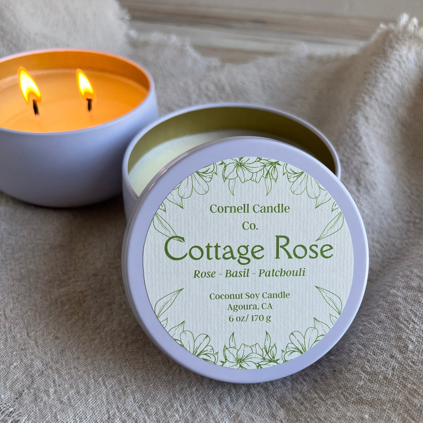 cottage rose candle - spring rose scent