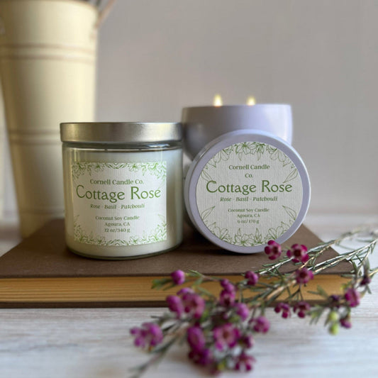 Cottage Rose Candle - spring rose scent