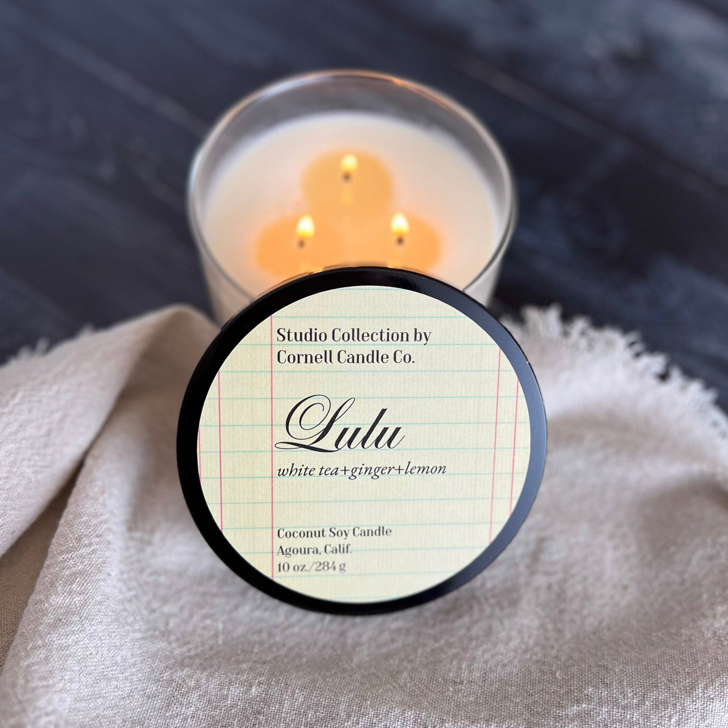 Lulu Candle ~ White Tea + Ginger + Lemon
