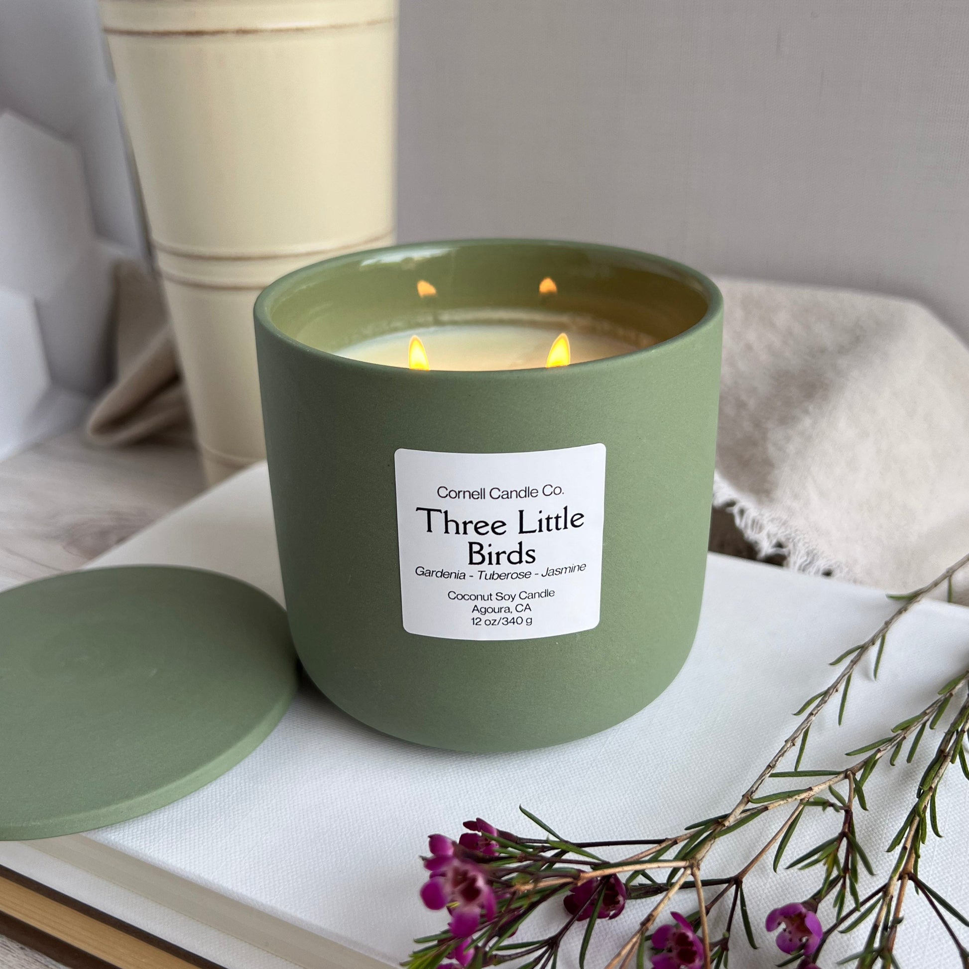 Three Little Birds Candle - gardenia, tuberose, jasmine scent (LIMITED RELEASE)