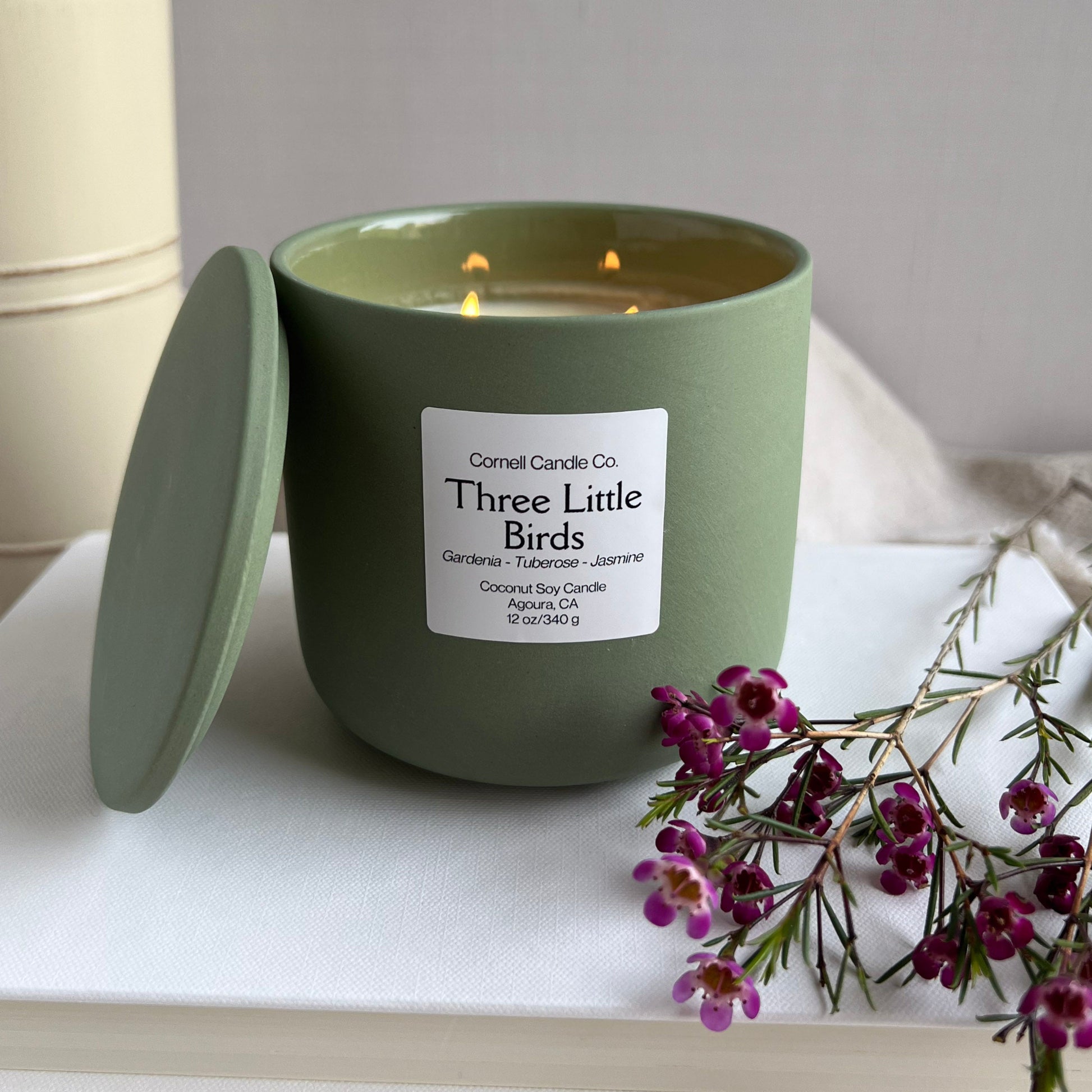 Three Little Birds Candle - gardenia, tuberose, jasmine scent (LIMITED RELEASE)